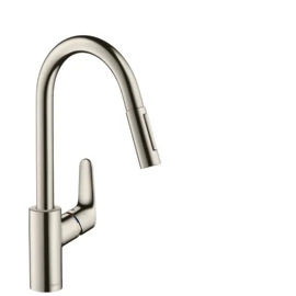 Hansgrohe M4116-H240 egykaros konyhai csaptelep 240 kihúzható zuhanyfejjel, rozsdamentes acél hatású 73880800