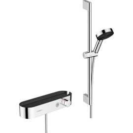 Hansgrohe Pulsify Select S Zuhanyszett 105, 3 jet Relaxation, kézizuhannyal termosztáttal, és 65 cm-es zuhanyrúddal, csúszkával és zuhanytömlővel króm 24260000