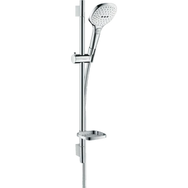 Hansgrohe Raindance Select E Zuhanyszett 120 3jet 65 cm-es zuhanyrúddal és szappantartóval fehér/króm 26620400