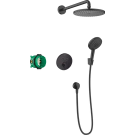 Hansgrohe Raindance S Zuhanyrendszer 240, 1 jet PowderRain és Shower Select S matt fekete 27959670