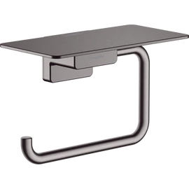 Hansgrohe AddStoris WC papír tartó, polccal szálcsiszolt fekete/króm 41772340
