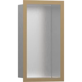 Hansgrohe XtraStoris Individual Falfülke szálcsiszolt rozsdamentes acél felülettel, design kerettel 300/150/100 szálcsiszolt bronz 56094140
