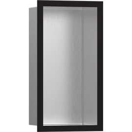 Hansgrohe XtraStoris Individual Falfülke szálcsiszolt rozsdamentes acél felülettel, design kerettel 300/150/100 matt fekete 56094670