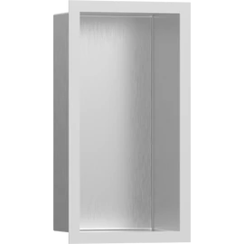 Hansgrohe XtraStoris Individual Falfülke szálcsiszolt rozsdamentes acél felülettel, design kerettel 300/150/100 matt fehér 56094700