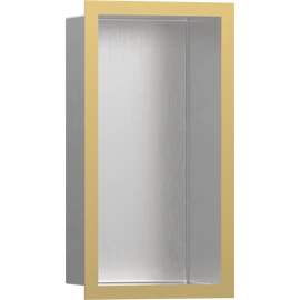 Hansgrohe XtraStoris Individual Falfülke szálcsiszolt rozsdamentes acél felülettel, design kerettel 300/150/100 polírozott arany hatású 56094990