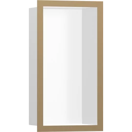 Hansgrohe XtraStoris Individual Falfülke matt fehér színben, design kerettel 300/150/100 szálcsiszolt bronz 56096140