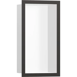 Hansgrohe XtraStoris Individual Falfülke matt fehér színben, design kerettel 300/150/100 szálcsiszolt fekete/króm 56096340