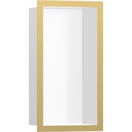 Hansgrohe XtraStoris Individual Falfülke matt fehér színben, design kerettel 300/150/100 polírozott arany hatású 56096990
