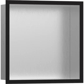 Hansgrohe XtraStoris Individual Falfülke szálcsiszolt rozsdamentes acél felülettel, design kerettel 300/300/100 matt fekete 56097670