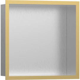 Hansgrohe XtraStoris Individual Falfülke szálcsiszolt rozsdamentes acél felülettel, design kerettel 300/300/100 polírozott arany hatású 56097990