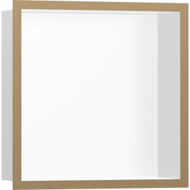 Hansgrohe XtraStoris Individual Falfülke matt fehér színben, design kerettel 300/300/100 szálcsiszolt bronz 56099140