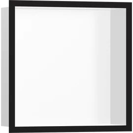 Hansgrohe XtraStoris Individual Falfülke matt fehér színben, design kerettel 300/300/100 matt fekete 56099670