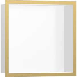 Hansgrohe XtraStoris Individual Falfülke matt fehér színben, design kerettel 300/300/100 polírozott arany hatású 56099990