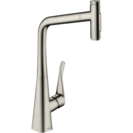 Hansgrohe Metris Select M71 M7117-H320 egykaros konyhai csaptelep kihúzható kifolyóval nemesacél felület 73820800