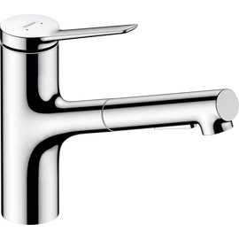 Hansgrohe Zesis M33 Egykaros konyhai csaptelep 140, kihúzható kifolyóval, 2 jet, sBox light króm 74803000