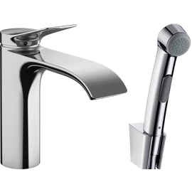 Hansgrohe Vivenis Egykaros mosdócsaptelep bidé kézizuhannyal és 160 cm-es zuhanytömlővel króm 75210000