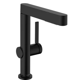 Hansgrohe Finoris Egykaros mosdócsaptelep 230, kihúzható kifolyóval, 2 jet és push-open lefolyógarnitúrával matt fekete 76063670