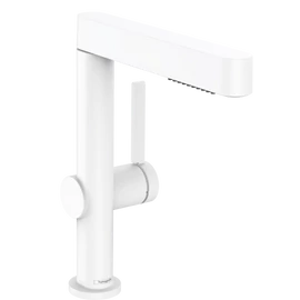 Hansgrohe Finoris Egykaros mosdócsaptelep 230, kihúzható kifolyóval, 2 jet és push-open lefolyógarnitúrával matt fehér 76063700