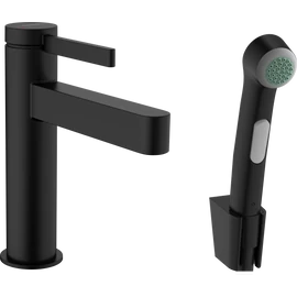 Hansgrohe Finoris Egykaros mosdócsaptelep 110, bidé kézizuhannyal és 160cm-es zuhanytömlővel matt fekete 76210670