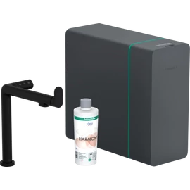 Hansgrohe Aqittura M91 Vízszűrős konyhai csaptelep és szódakészítő rendszer 240, kihúzható zuhanyfejjel, 1jet, sBox matt fekete 76837670