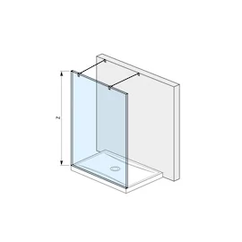 JIKA PURE 140 zuhanyfal, rögzített, két támasszal H2674220026681