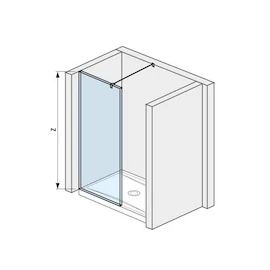 JIKA PURE 80 zuhanyfal, oldalfalhoz rögzített, oldalrögzítő profillal, 1 támasz H2684200026681