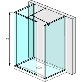 JIKA PURE Walk In zuhanykabin, hátfalhoz illeszthető, 79.5x80 cm H2684290026681