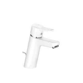 KLUDI Pure&Easy egykaros mosdócsap 100 fém lefolyógarnitúrával, fehér/króm 372909165