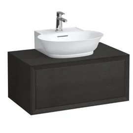 Laufen Fiók elem 800, 1 fiók, kivágással középen, 816852 kézmosóhoz, Feketedett tölgy H4060130856281