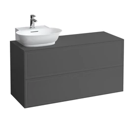 Laufen Alsószekrény, 2 fiók, kivágással a bal oldalon, illeszthető a 816852 mosdótálhoz, Traffic Grey H4060870856271