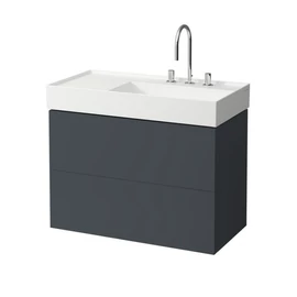 Laufen Alsószekrény két fiókkal, fiókelosztóval, bal polcos 810339 / bal polcos 810338 mosdóhoz, Pala szürke H4076080336421