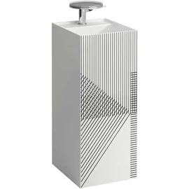 Laufen Szabadon álló mosdó, speciális rejtett lefolyóval túlfolyónyílás nélkül, csaplyuk nélkül , Vonalmintás, szürke H811331D011121