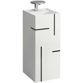 Laufen Szabadon álló mosdó, speciális rejtett lefolyóval túlfolyónyílás nélkül, csaplyuk nélkül , Vonalas, fekete H811331D021121