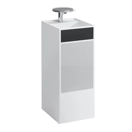 Laufen Szabadon álló mosdó, speciális rejtett lefolyóval túlfolyónyílás nélkül, egy csaplyukkal , Foltok, fekete szürke H811331D031111