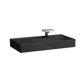 Laufen Mosdó, polcfelület bal oldalon, speciálisan fedett lefolyóval túlfolyónyílás nélkül, csaplyuk nélkül , Fényes fekete H8103390201121