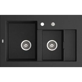 Marmorin COMBO egymedencés gránit mosogató, gyümölcsmosóval fekete 713 503 002