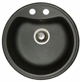 Marmorin DURO egymedencés gránit mosogató, kerek, fekete 130 803 002