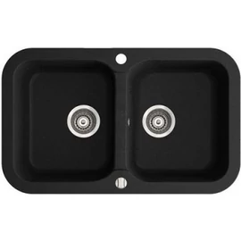 Marmorin IGNIS kétmedencés gránit mosogató, fekete 435 203 002