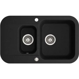 Marmorin IGNIS kétmedencés gránit mosogató, fekete 435 203 002