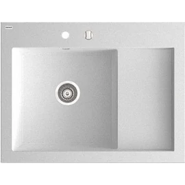 Marmorin NERO 80 egymedencés gránit mosogató, csepegtetővel, fehér 714 113 006