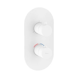 Ravak ES 067.10WV.O3.RB07C Termosztátos falba süllyesztett csaptelep, háromutas, belső egység nélkül - White Velvet X070252