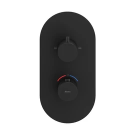 Ravak ES 063.20BLM.O2.RB07C Falba süllyesztett termosztátos csaptelep, kétutas, beslő egység nélkül - Black Matt X070286