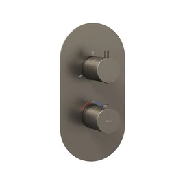 Ravak ES 067.20GB.O3.RB07C Termosztátos falba süllyesztett csaptelep, háromutas, belső egység nélkül - Graphite Brushed X070326
