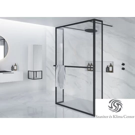 Riho Lucid GD404 120 cm-es matt fekete zuhanyfal GD312B030