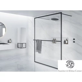 Riho Lucid GD401 140 cm-es matt fekete zuhanyfal GD314B000