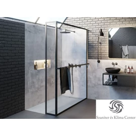 Riho Lucid GD402 90 cm-es matt fekete zuhanyfal GD409B030