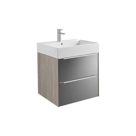 Roca Inspira Unik alsószekrény 2 fiókkal és mosdóval (600×500) texturált városi tölgy/sötétített tükör - A851075403