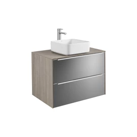 Roca Inspira alsószekrény 2 fiókkal pultra ültethető mosdóhoz (800×500) texturált városi tölgy/sötétített tükör - A851080403