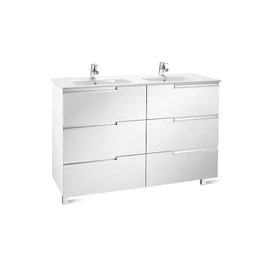 Roca Unik Victoria-N Family 6 fiókos alsószekrény duplamosdóval (1200) Magasfényű fehér - A855835806