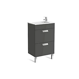 Roca Unik Debba Compact mosdószekrény 2 fiókkal és mosdóval (500) Antracit szürke - A855904153